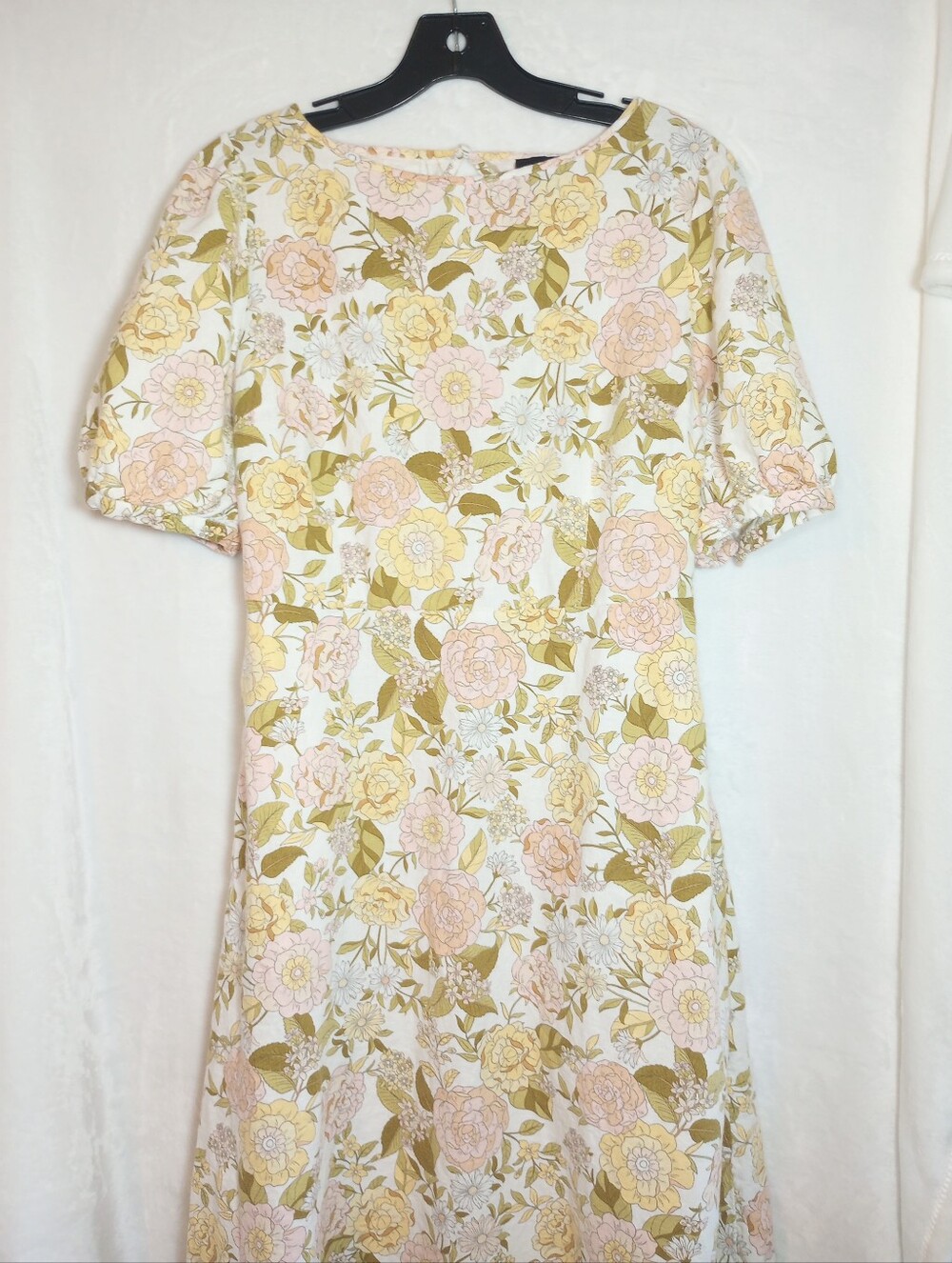 Floral Cottagecore Pastel Earthy Prairie Maxi Dress Flowy Casual Subtle Granny L